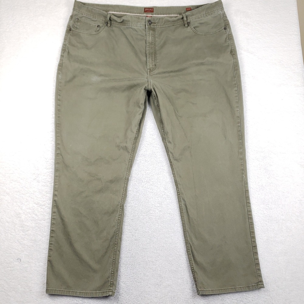 Red Ale by Alesbury Mens 48x32 Olive Green Straight Leg 5-Pocket Stretch Pants